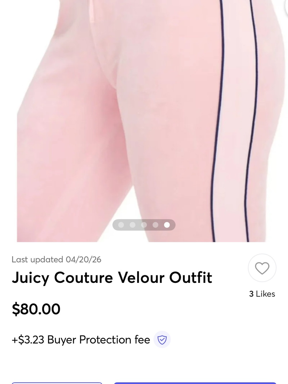 NWT Juicy Couture Pink ‘Juicy Anyone?’cotton velour zip ip jacket &pant set. - Picture 9 of 13